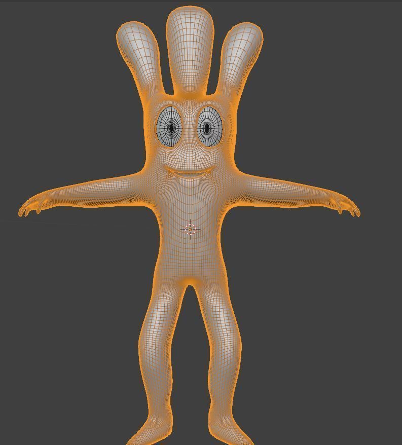THREE FINGER MAN Low-poly 3D model_2