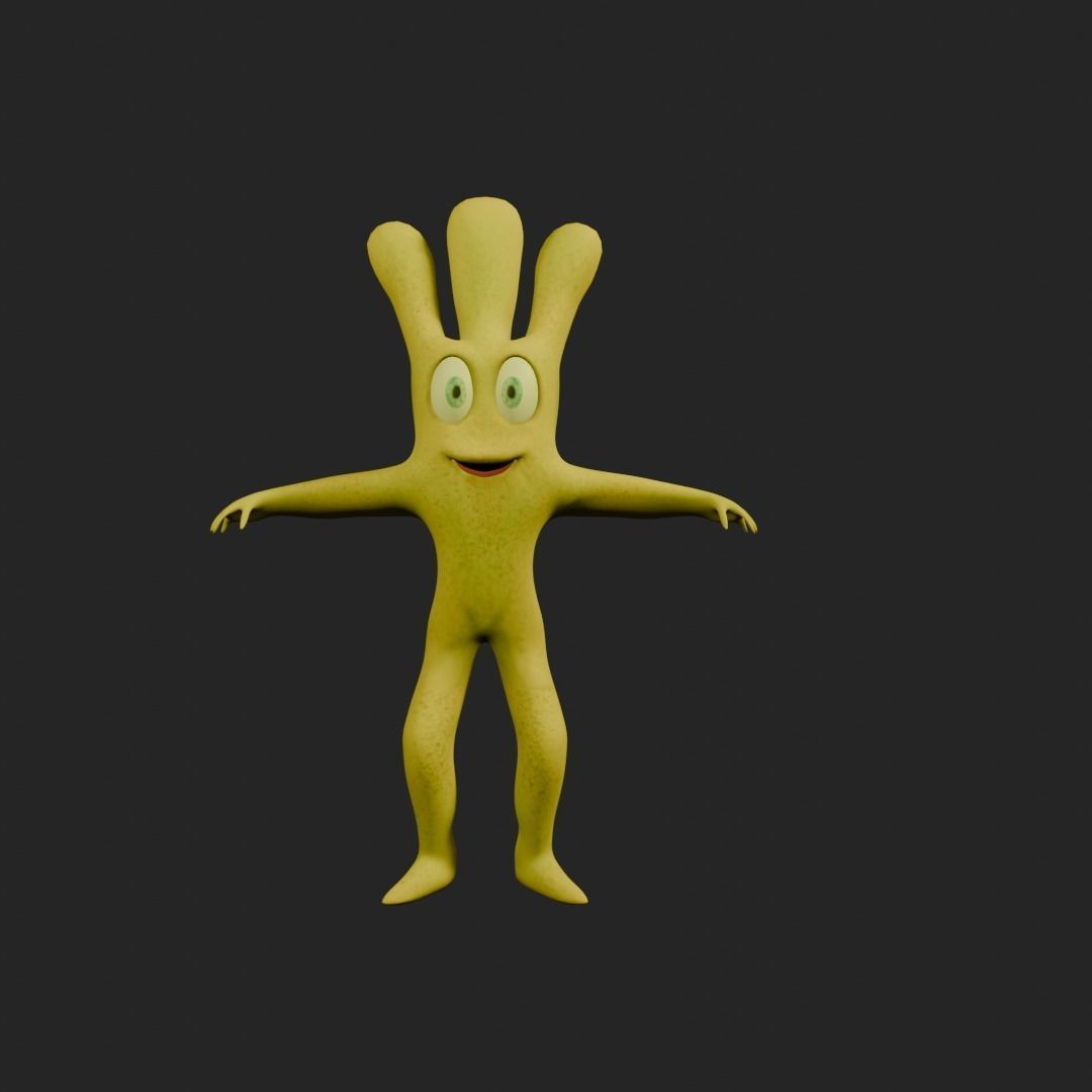 THREE FINGER MAN Low-poly 3D model_1