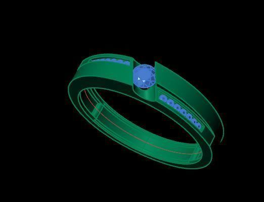 wedding ring fpr daimonds 3D print model_9