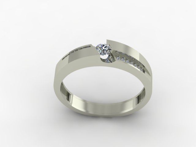 wedding ring fpr daimonds 3D print model_4