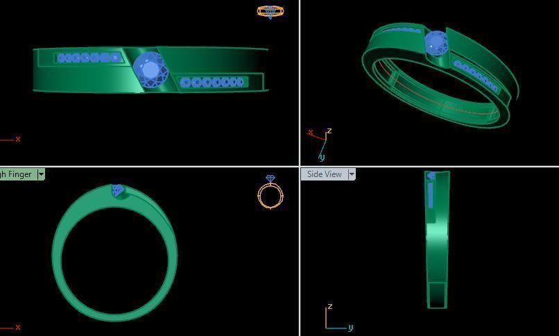 wedding ring fpr daimonds 3D print model_13