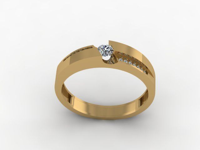 wedding ring fpr daimonds 3D print model_3