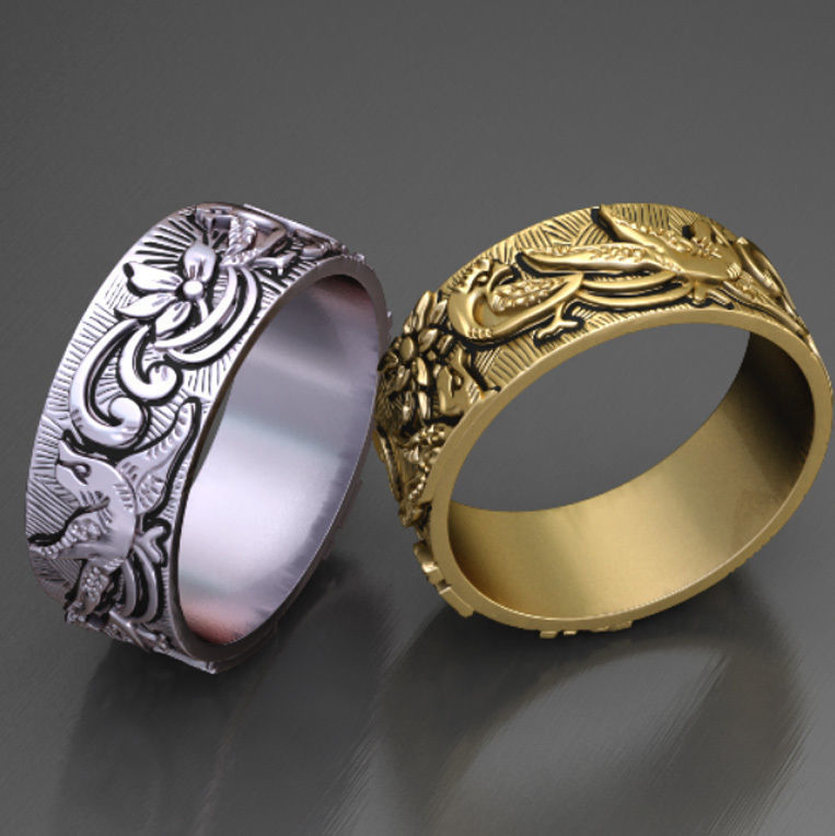 Classic Bird Ring 3D print model_3