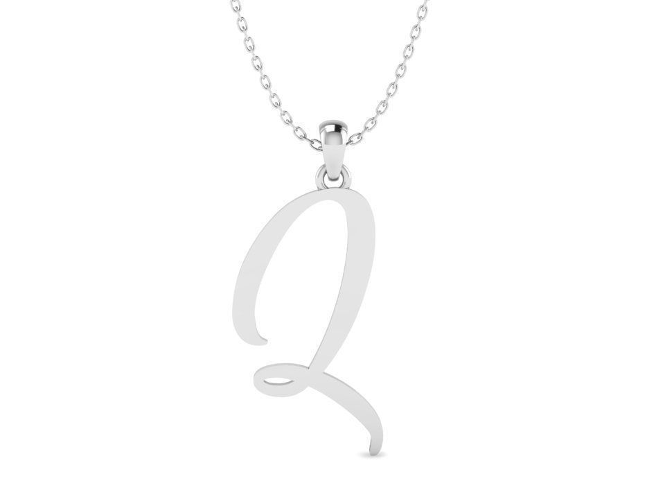 Amarillo Initial Pendant Letter Q 3D print model_2