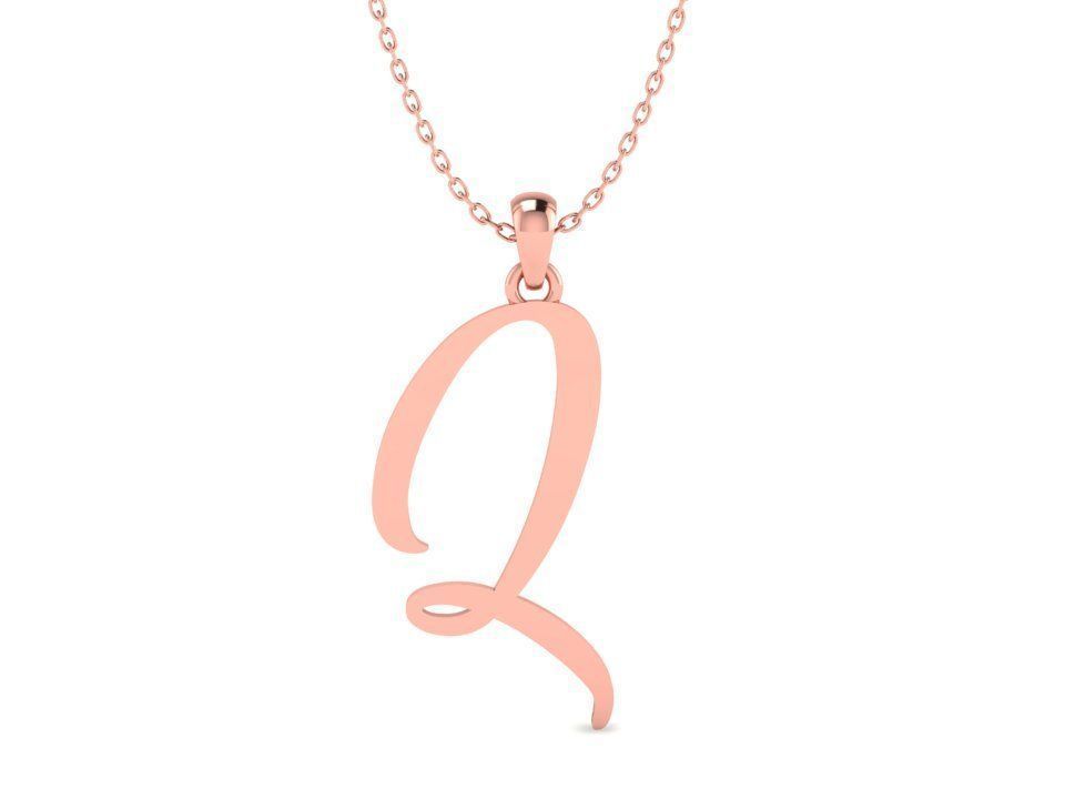 Amarillo Initial Pendant Letter Q 3D print model_1