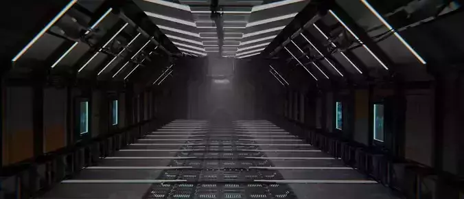 sci-fi hallway