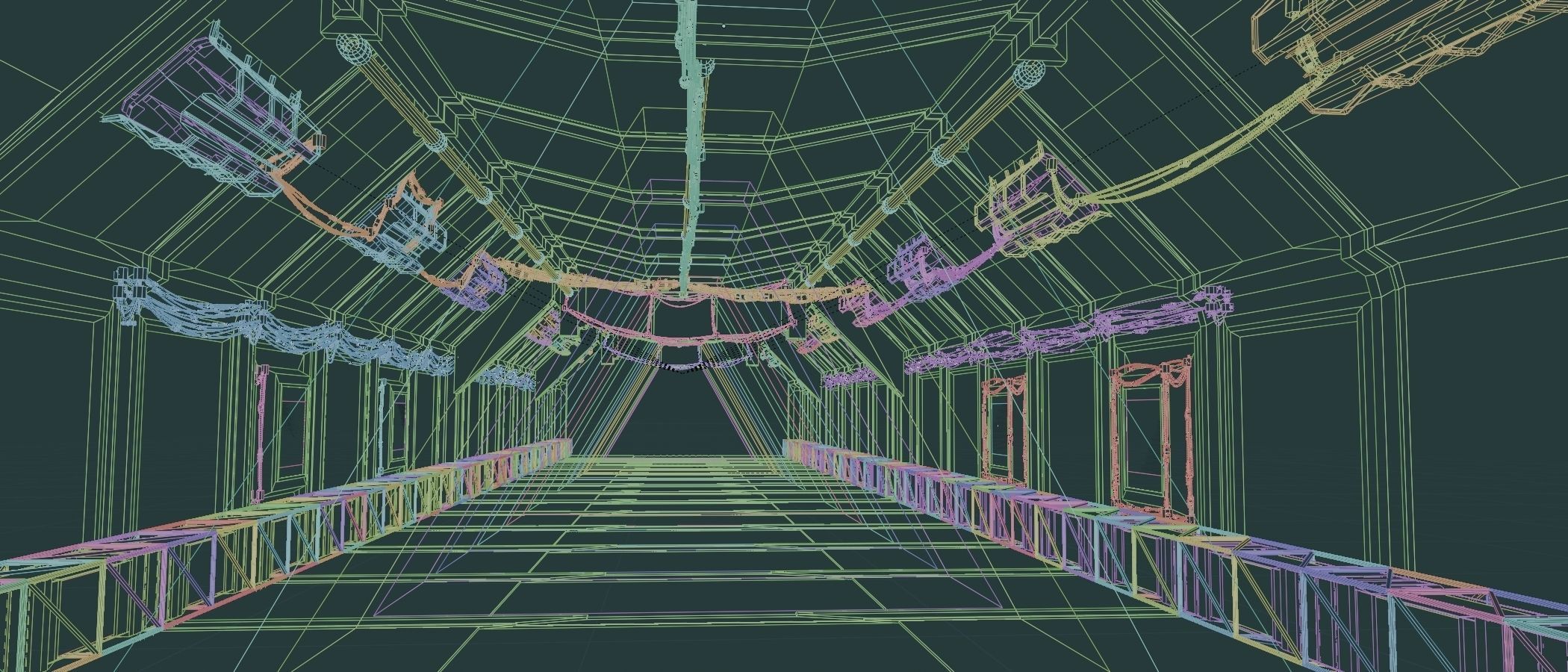 sci-fi hallway Low-poly 3D model_1