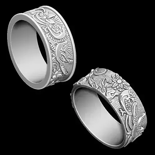 Classic Bird Rings Set 3D Model Collection