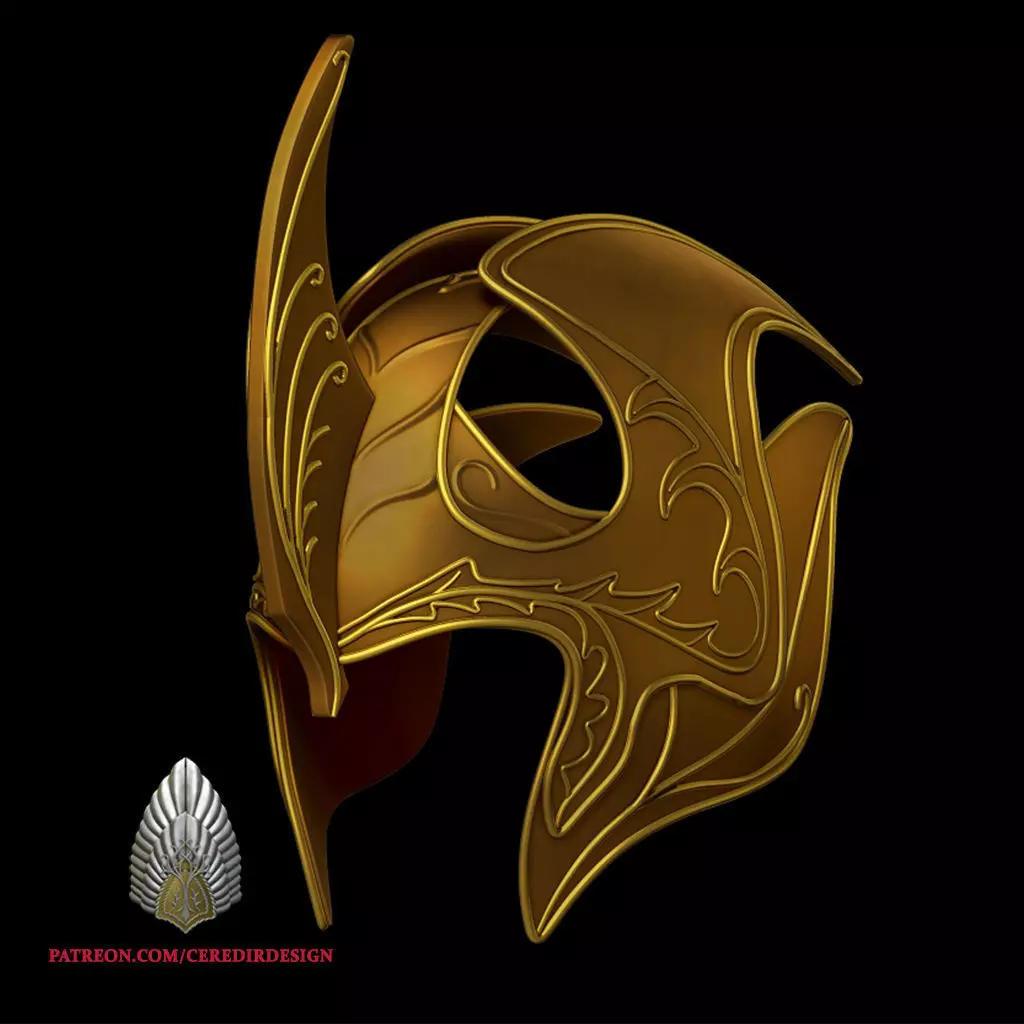 Elven Galadhrim Helmet Lord of the rings 3d digital download 3D print model_0
