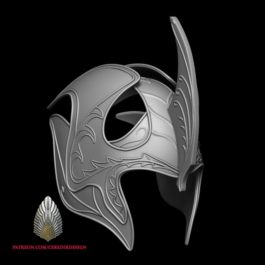 Elven Galadhrim Helmet Lord of the rings 3d digital download 3D print model_3