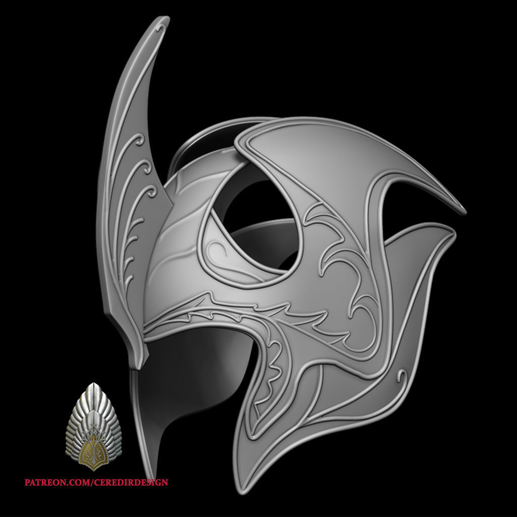Elven Galadhrim Helmet Lord of the rings 3d digital download 3D print model_5
