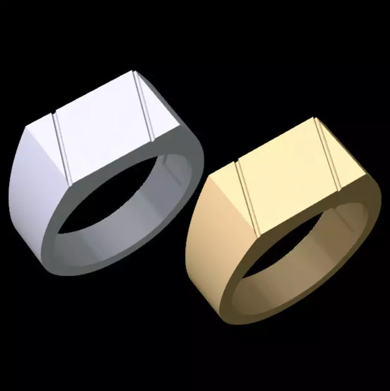 Simple Signet ring 3D print model_0