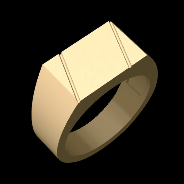 Simple Signet ring 3D print model_2