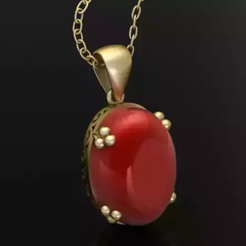 Luxury Classic Pendant Red Opal