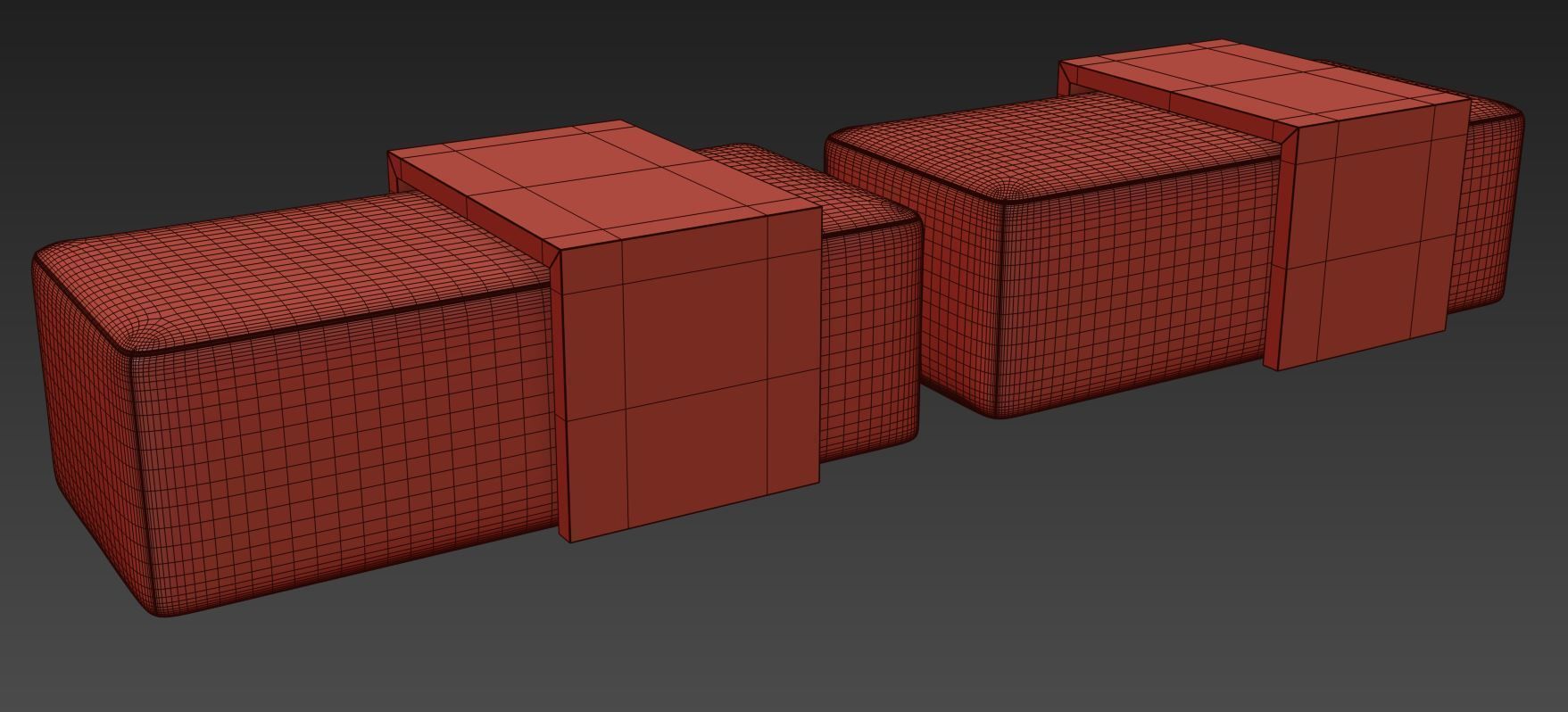 Boucle Noelle Ottoman By Meadows and Byrne 3D model_9