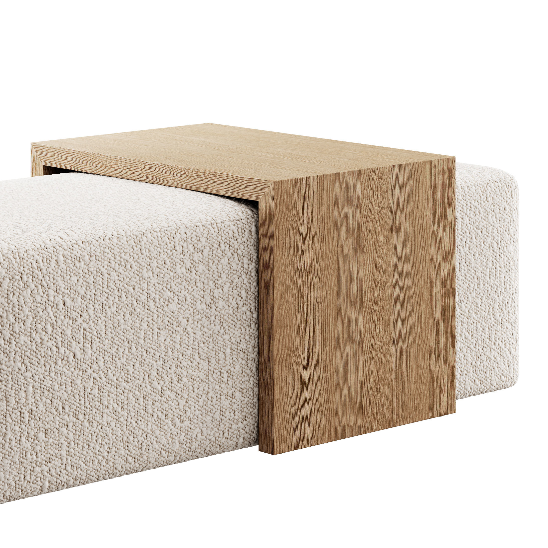 Boucle Noelle Ottoman By Meadows and Byrne 3D model_4