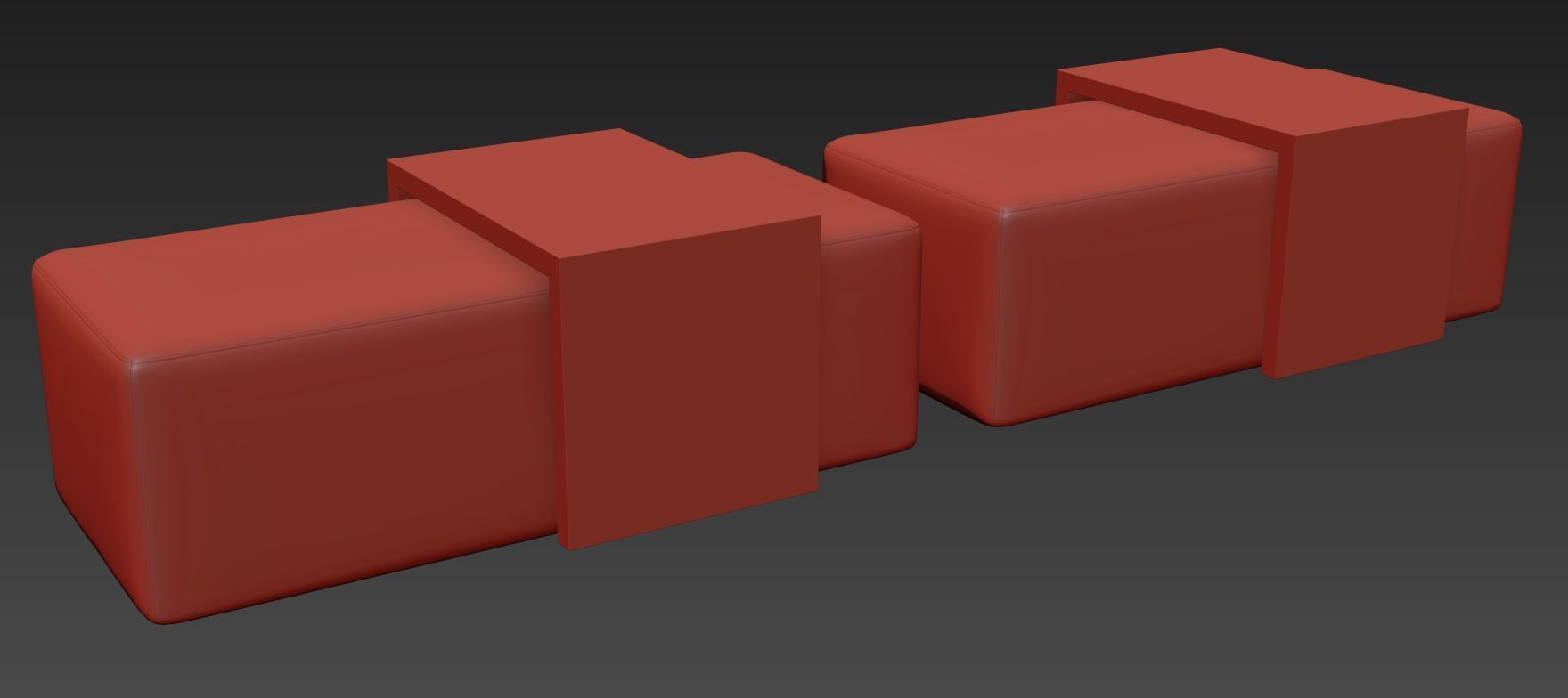 Boucle Noelle Ottoman By Meadows and Byrne 3D model_8