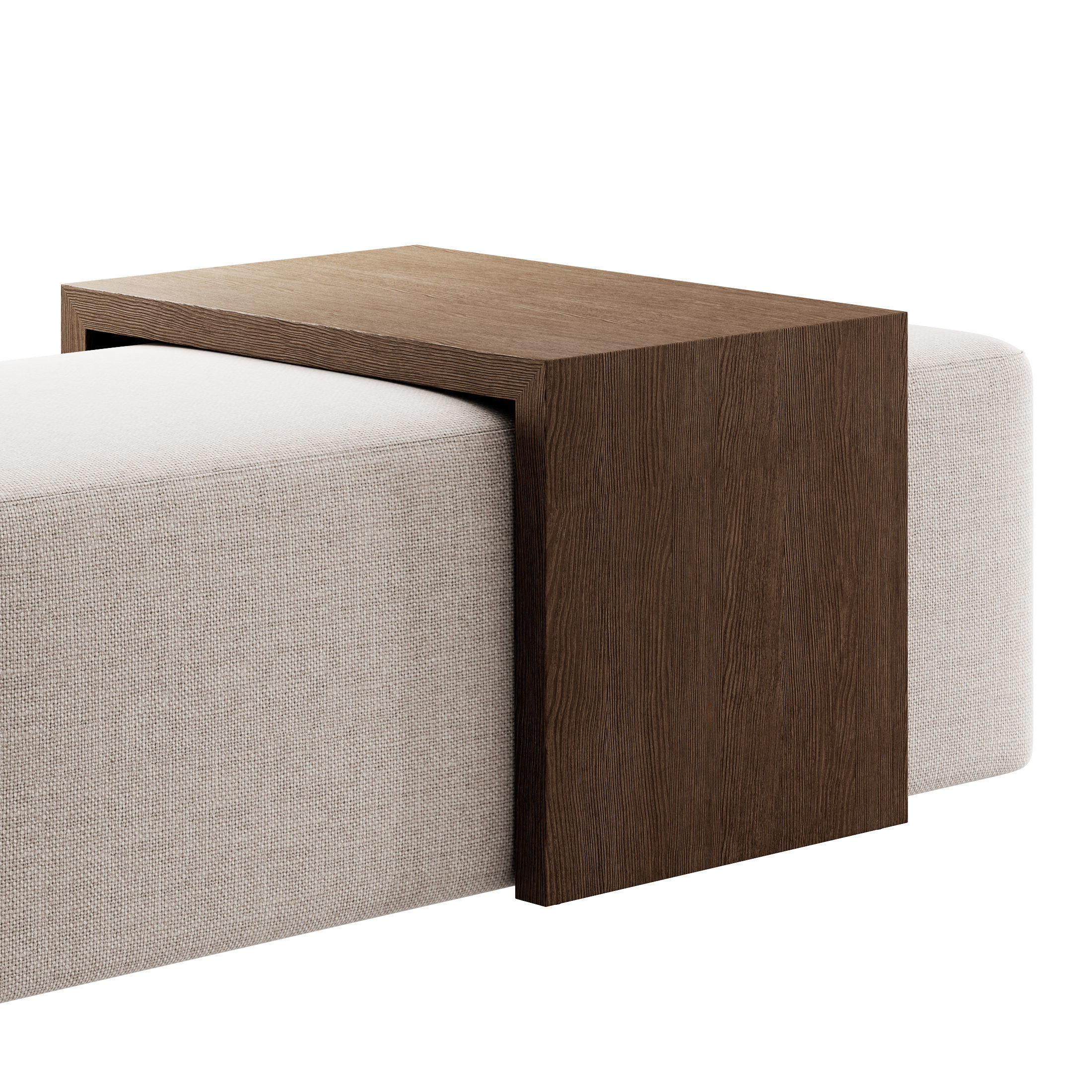 Boucle Noelle Ottoman By Meadows and Byrne 3D model_5