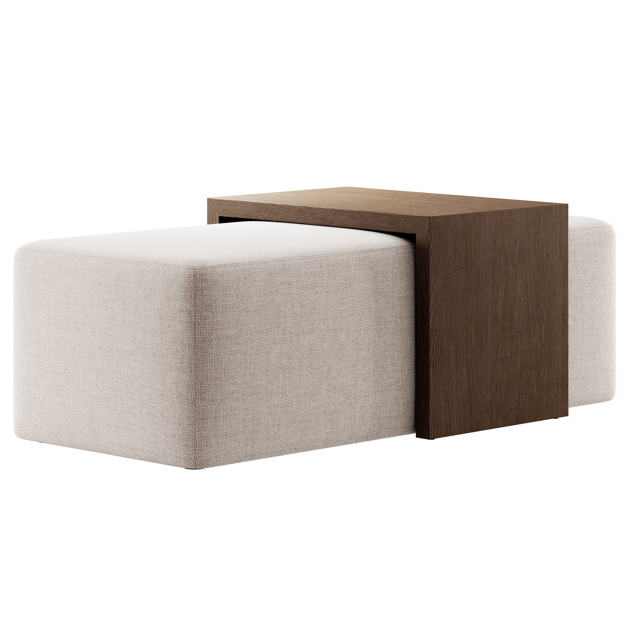 Boucle Noelle Ottoman By Meadows and Byrne 3D model_2