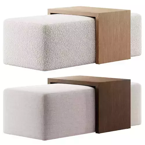 Boucle Noelle Ottoman By Meadows and Byrne