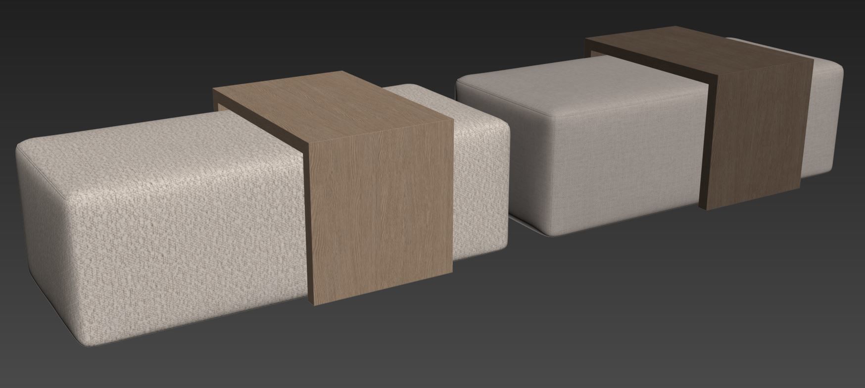 Boucle Noelle Ottoman By Meadows and Byrne 3D model_7