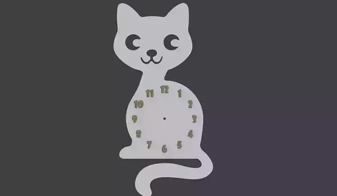 Cute cat wall clock