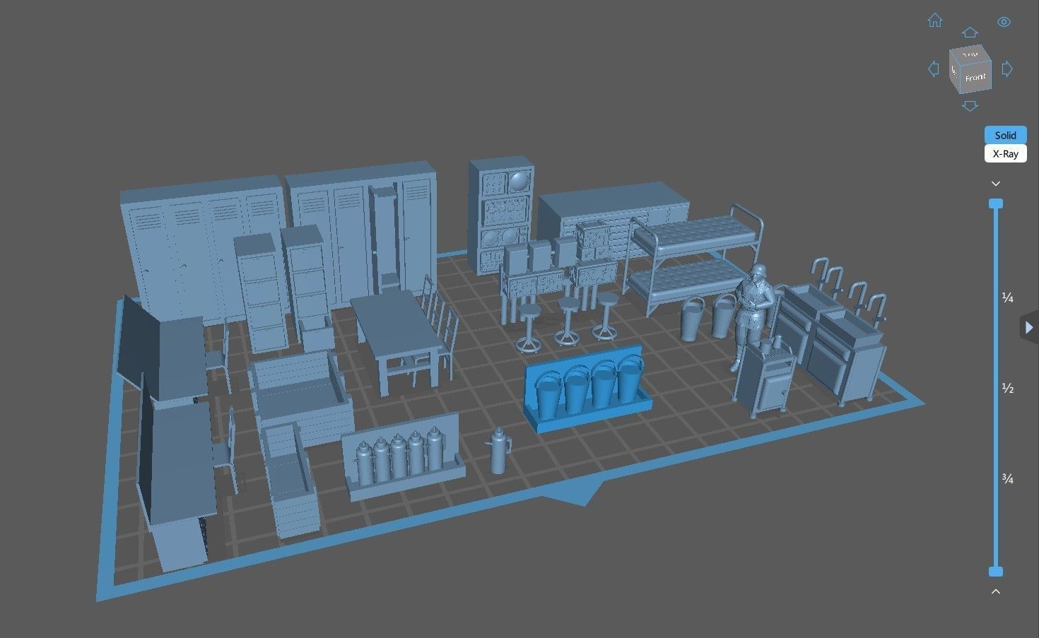 WW2 German Bunker and Command diorama parts 3D print model_10