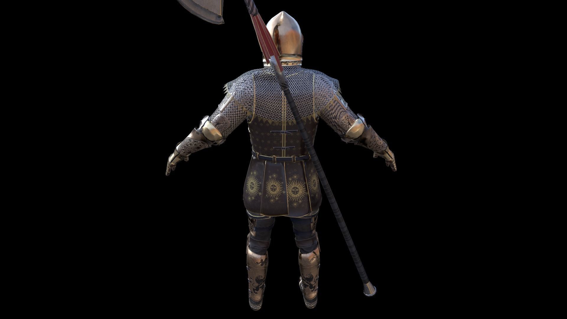 TAB Medieval Knight - 3 Low-poly 3D model_16