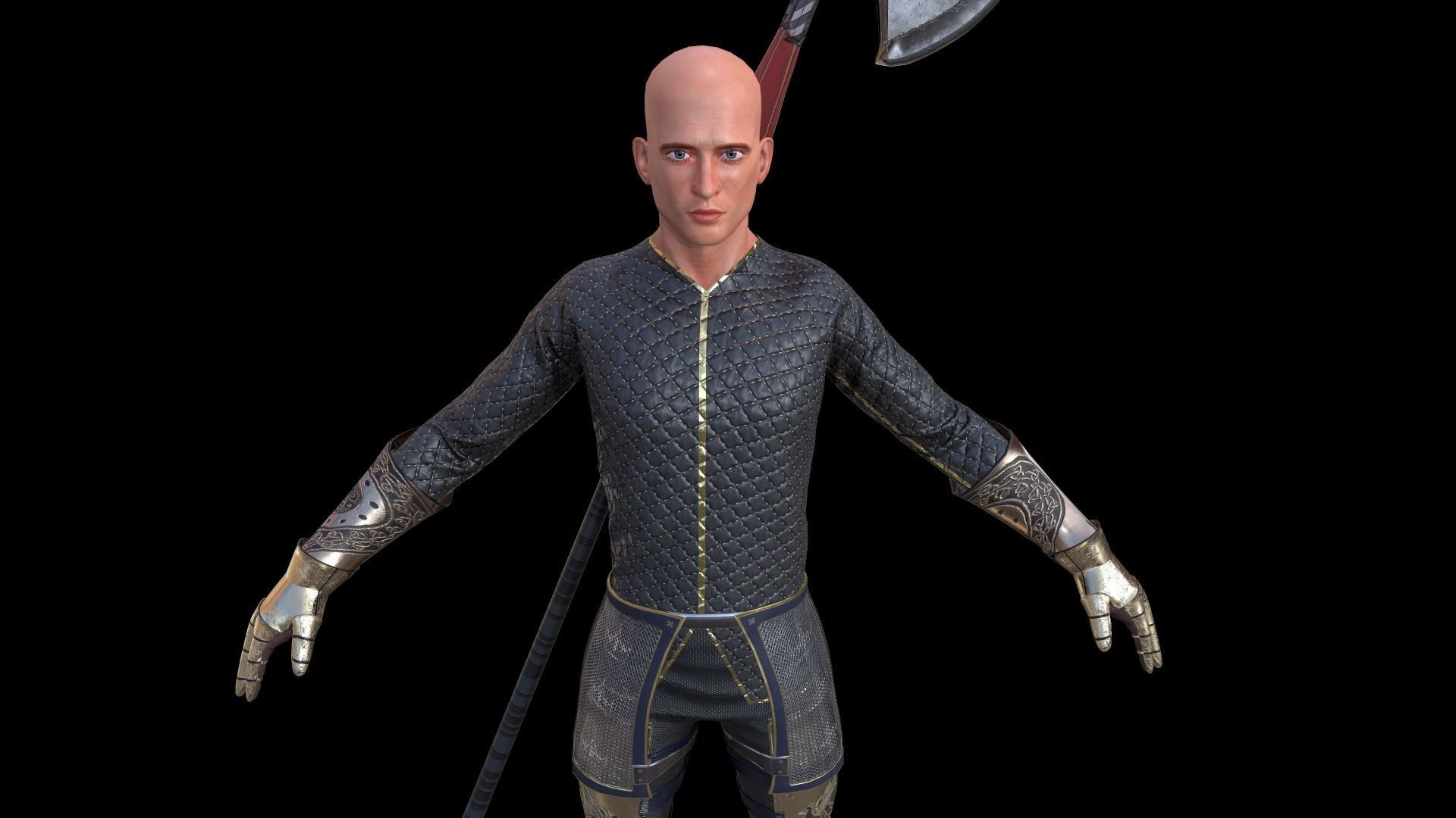 TAB Medieval Knight - 3 Low-poly 3D model_10