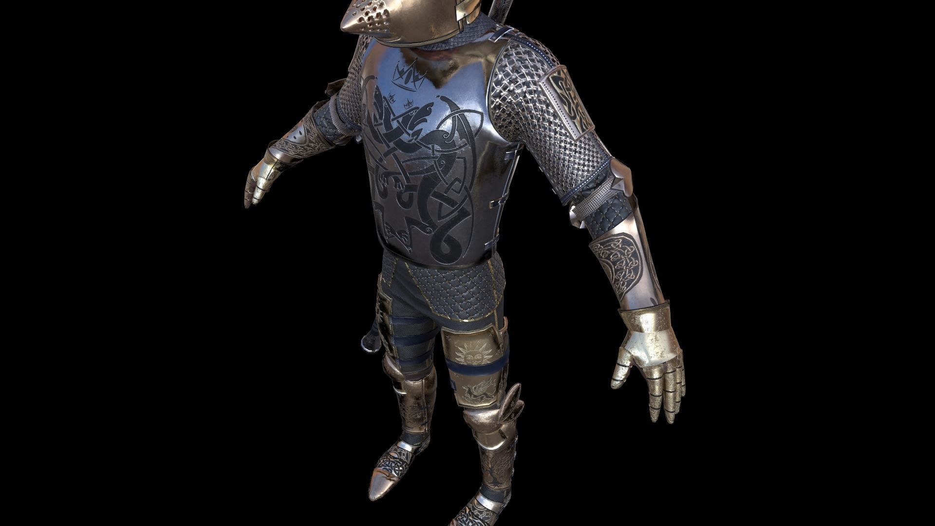 TAB Medieval Knight - 3 Low-poly 3D model_15