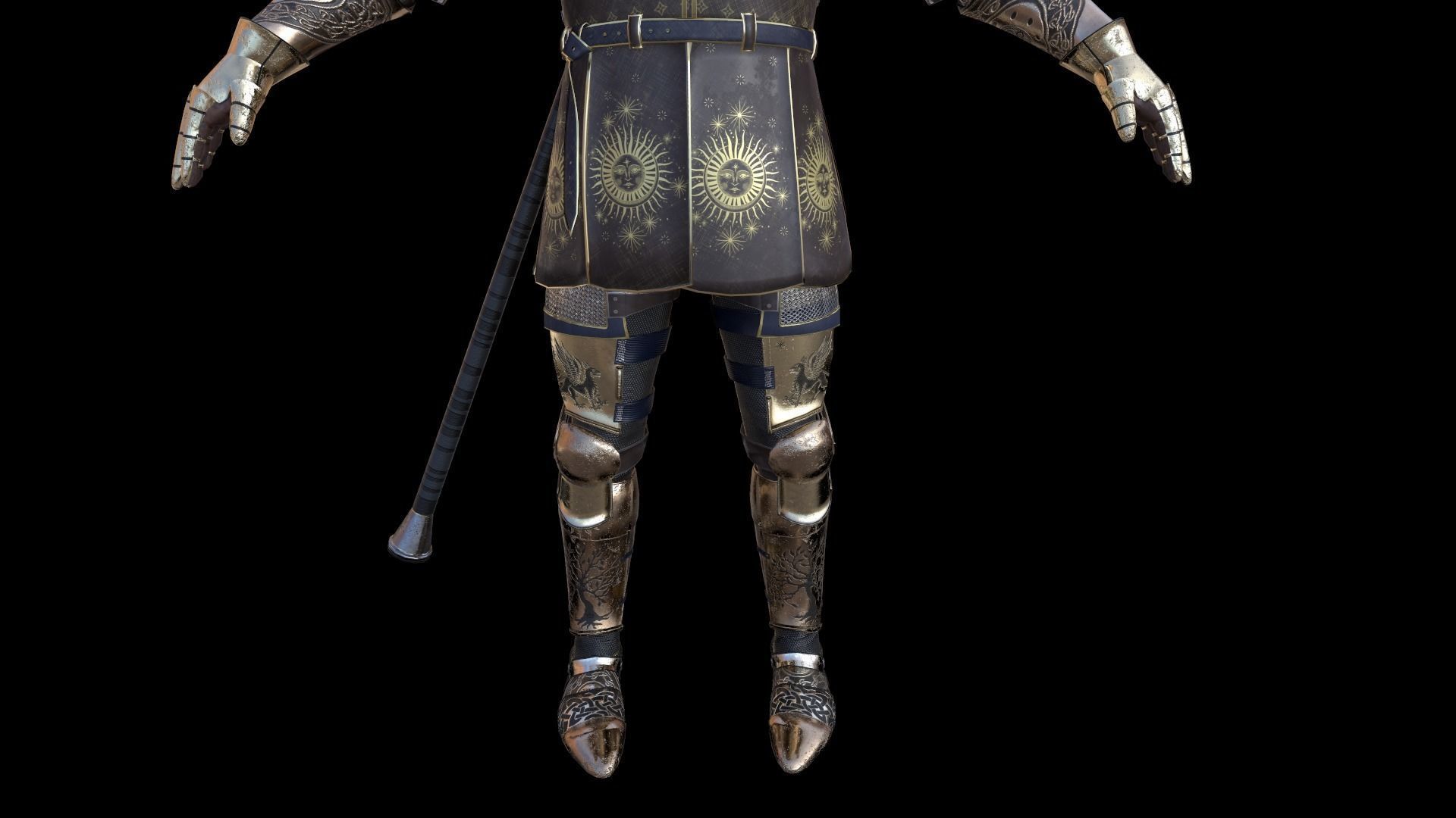 TAB Medieval Knight - 3 Low-poly 3D model_11