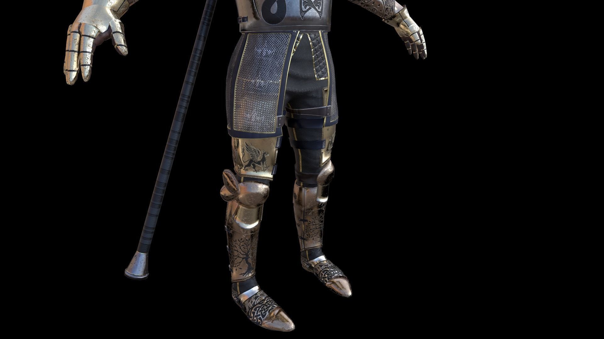 TAB Medieval Knight - 3 Low-poly 3D model_12