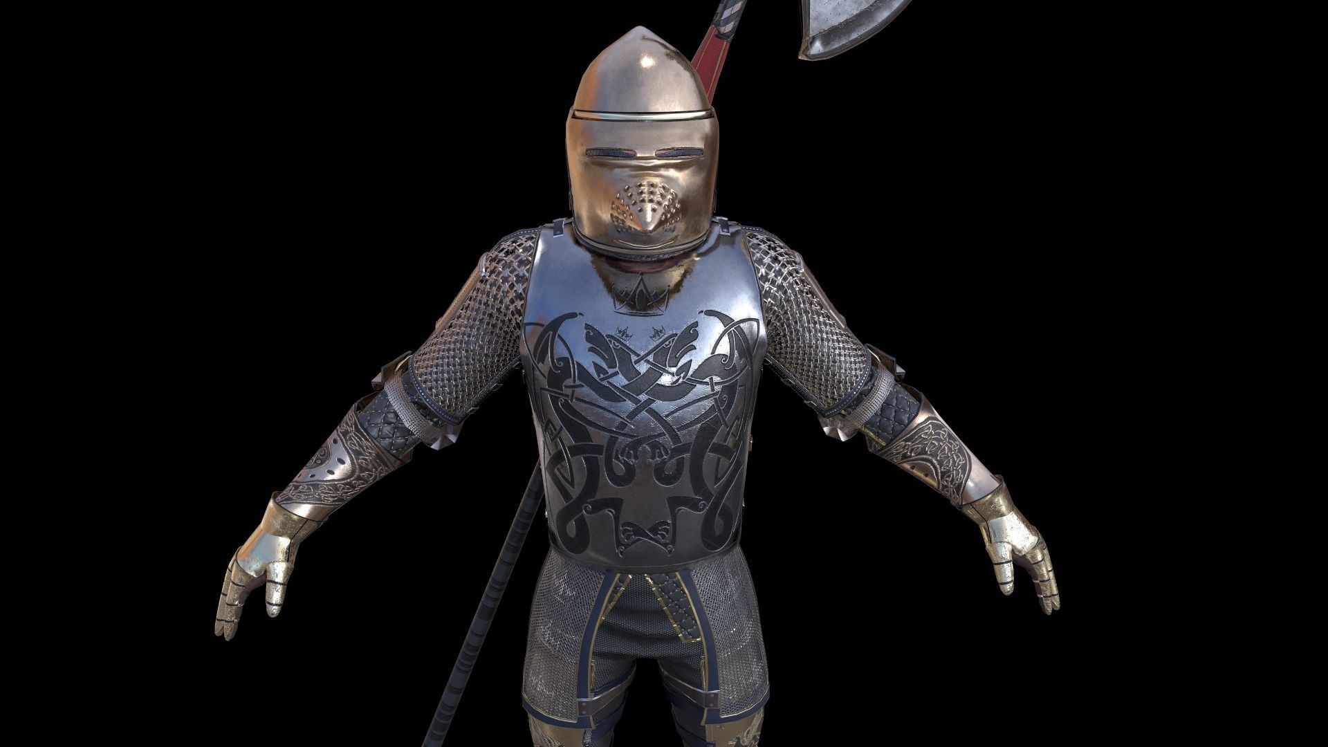 TAB Medieval Knight - 3 Low-poly 3D model_8
