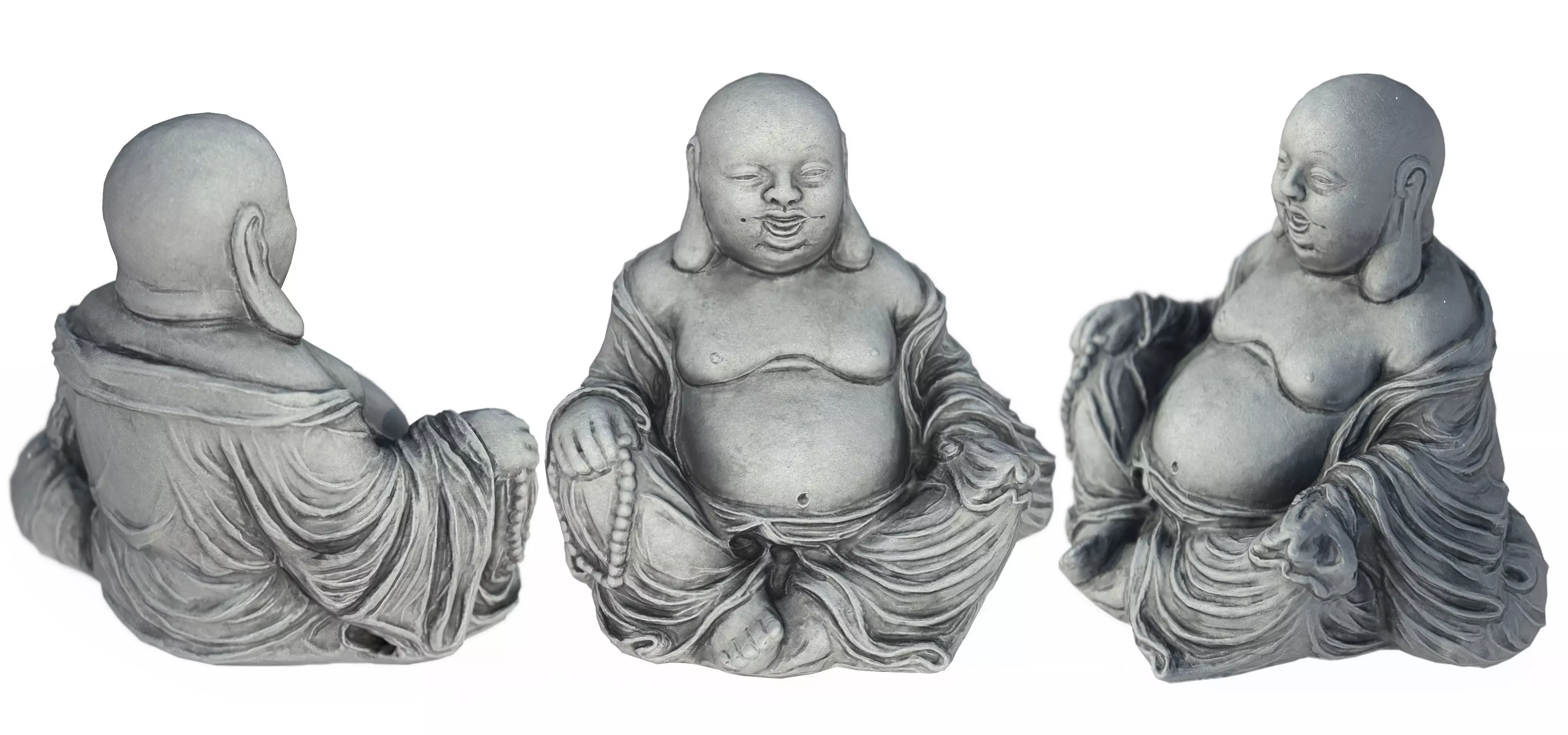 Smiling buddha Low-poly 3D model