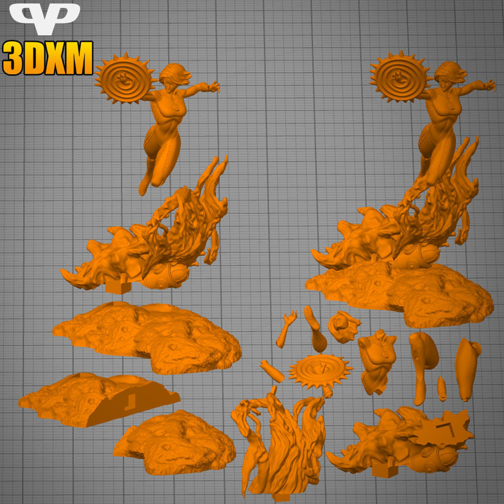 Invisible Woman STL for 3D Printing ChibiSTL 3DXM 3D print model_2