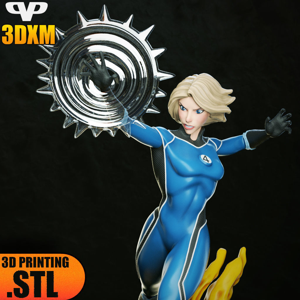 Invisible Woman STL for 3D Printing ChibiSTL 3DXM 3D print model_1