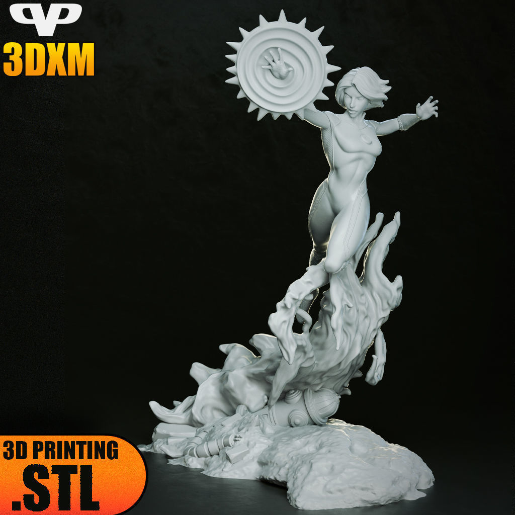 Invisible Woman STL for 3D Printing ChibiSTL 3DXM 3D print model_3