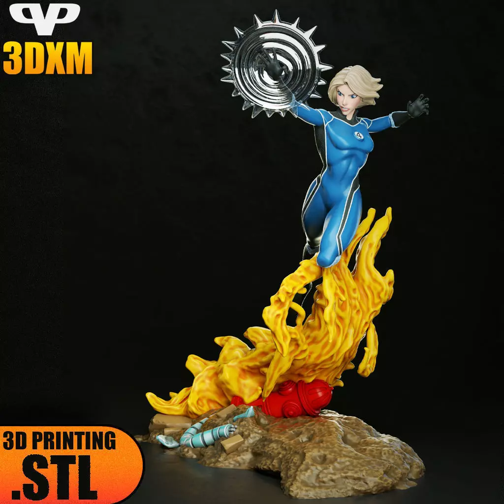Invisible Woman STL for 3D Printing ChibiSTL 3DXM 3D print model_0