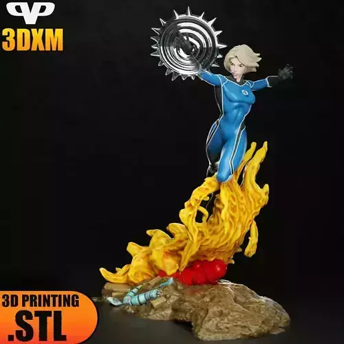 Invisible Woman STL for 3D Printing ChibiSTL 3DXM 3D print model