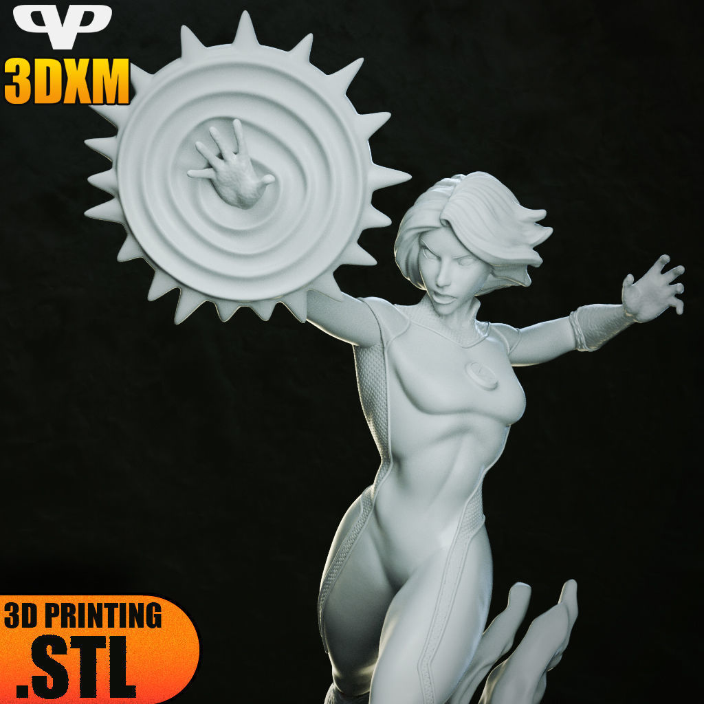 Invisible Woman STL for 3D Printing ChibiSTL 3DXM 3D print model_4