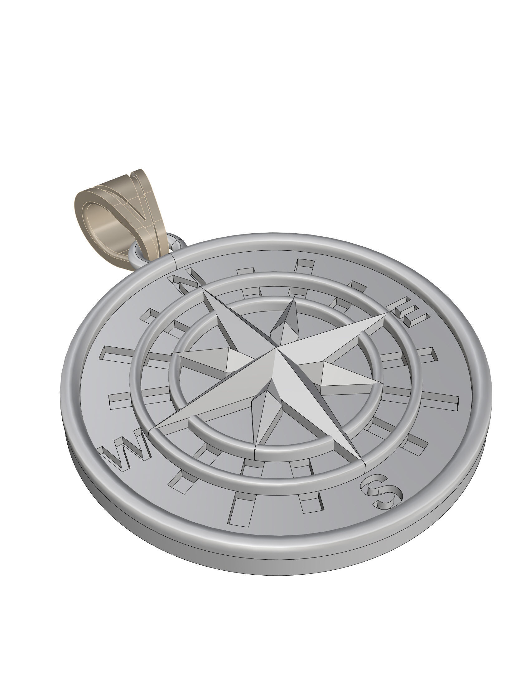 Compass Pendant 3D print model_13