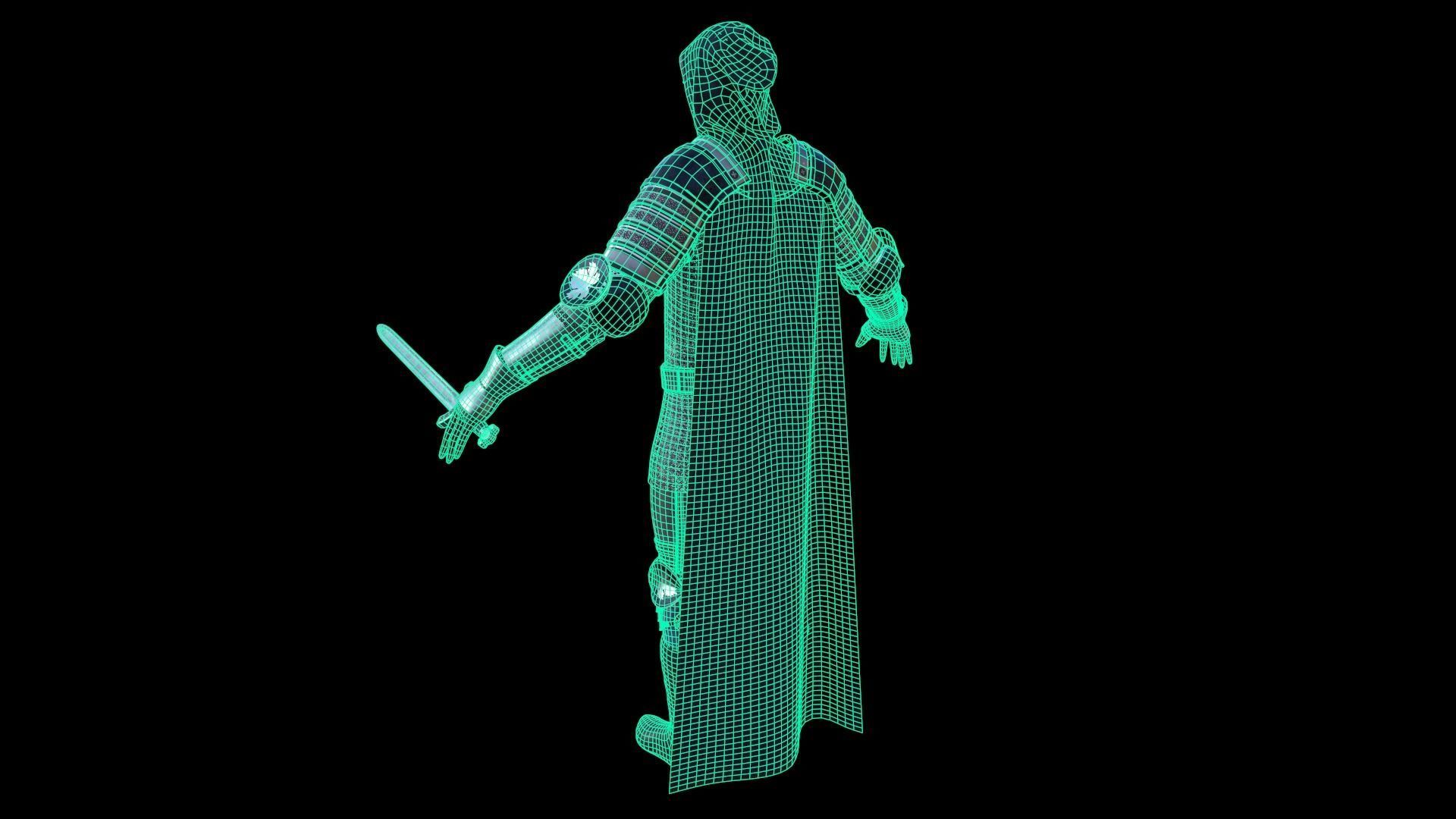 TAB Medieval Knight - 4 Low-poly 3D model_27