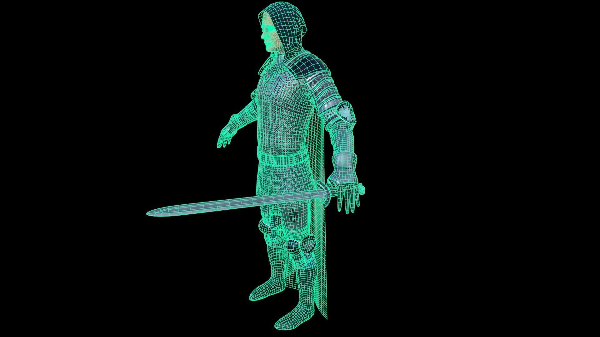 TAB Medieval Knight - 4 Low-poly 3D model_26