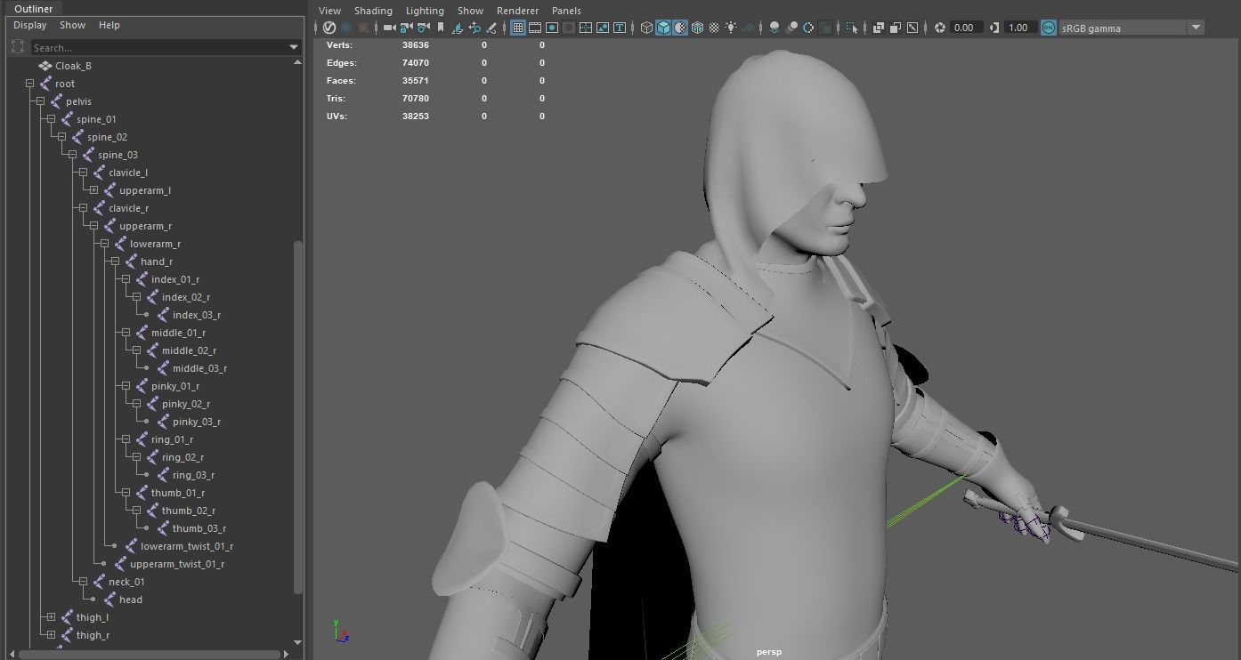 TAB Medieval Knight - 4 Low-poly 3D model_22