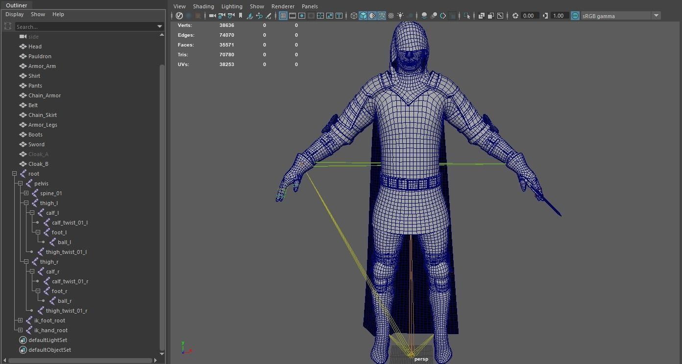 TAB Medieval Knight - 4 Low-poly 3D model_23