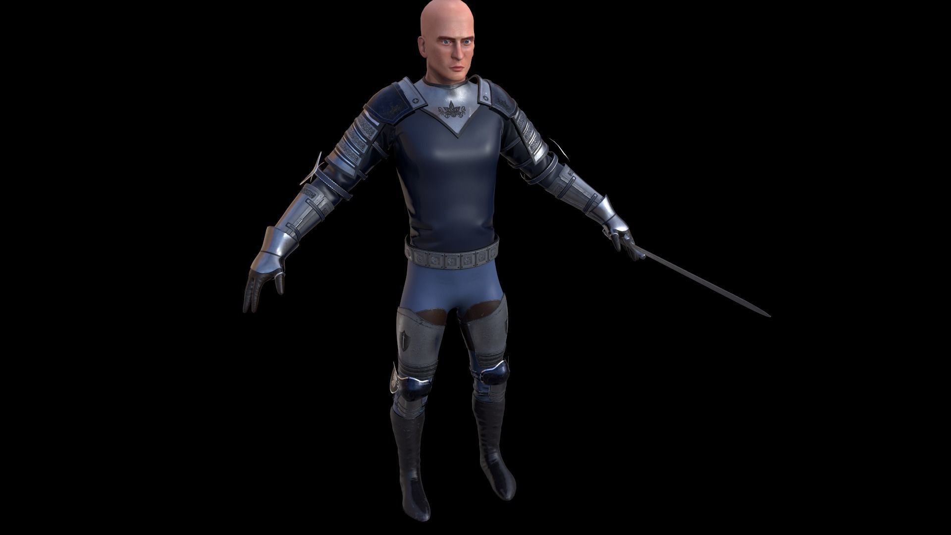 TAB Medieval Knight - 4 Low-poly 3D model_14