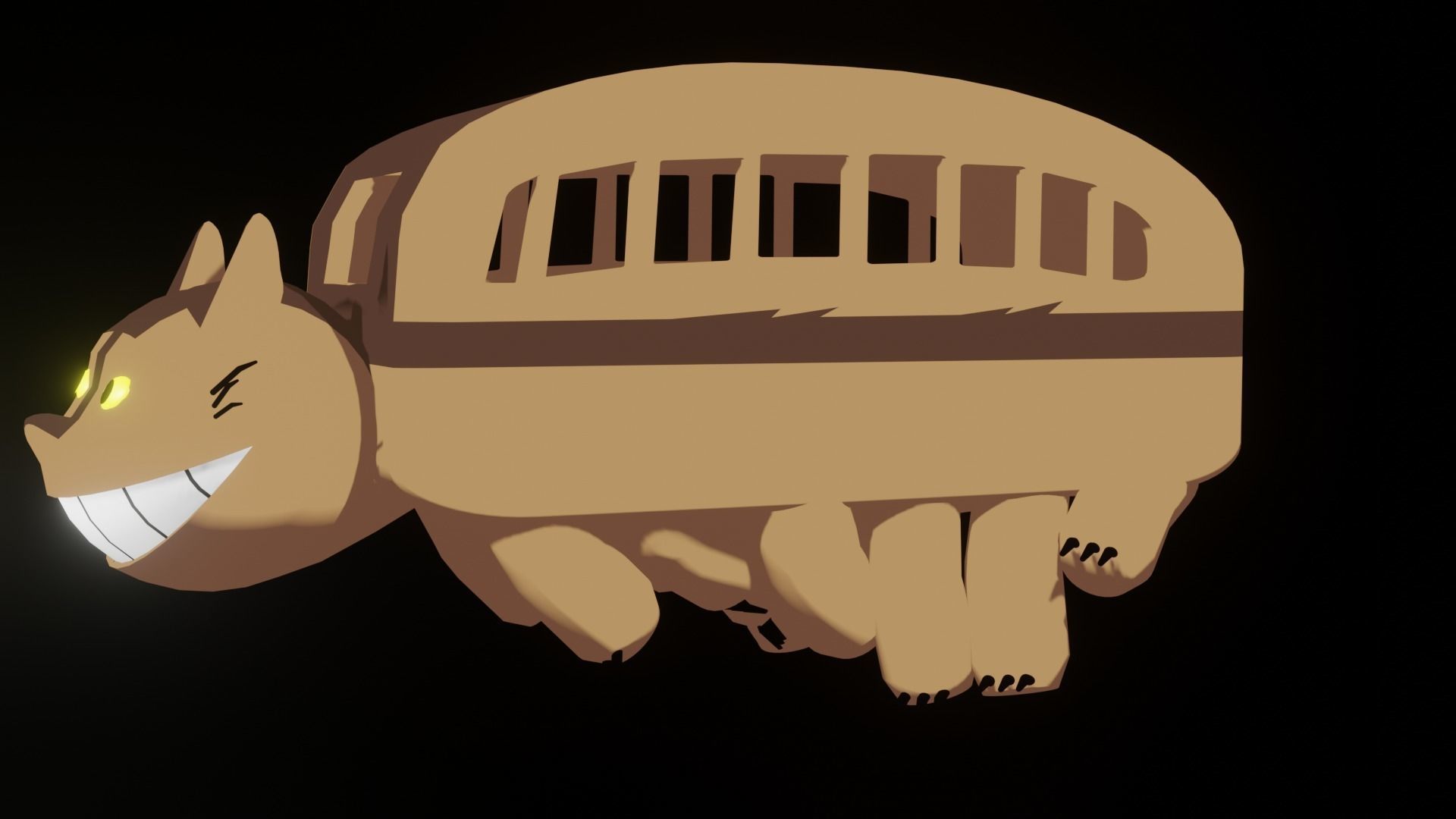 cat bus -  my neighbor totoro Low-poly 3D model_1