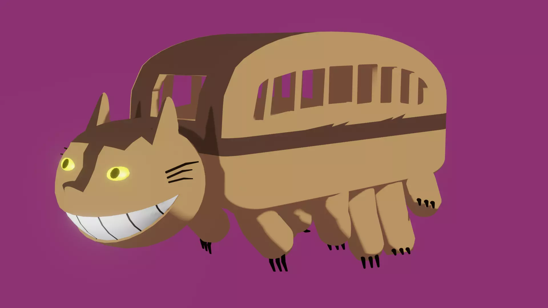 cat bus -  my neighbor totoro Low-poly 3D model_0