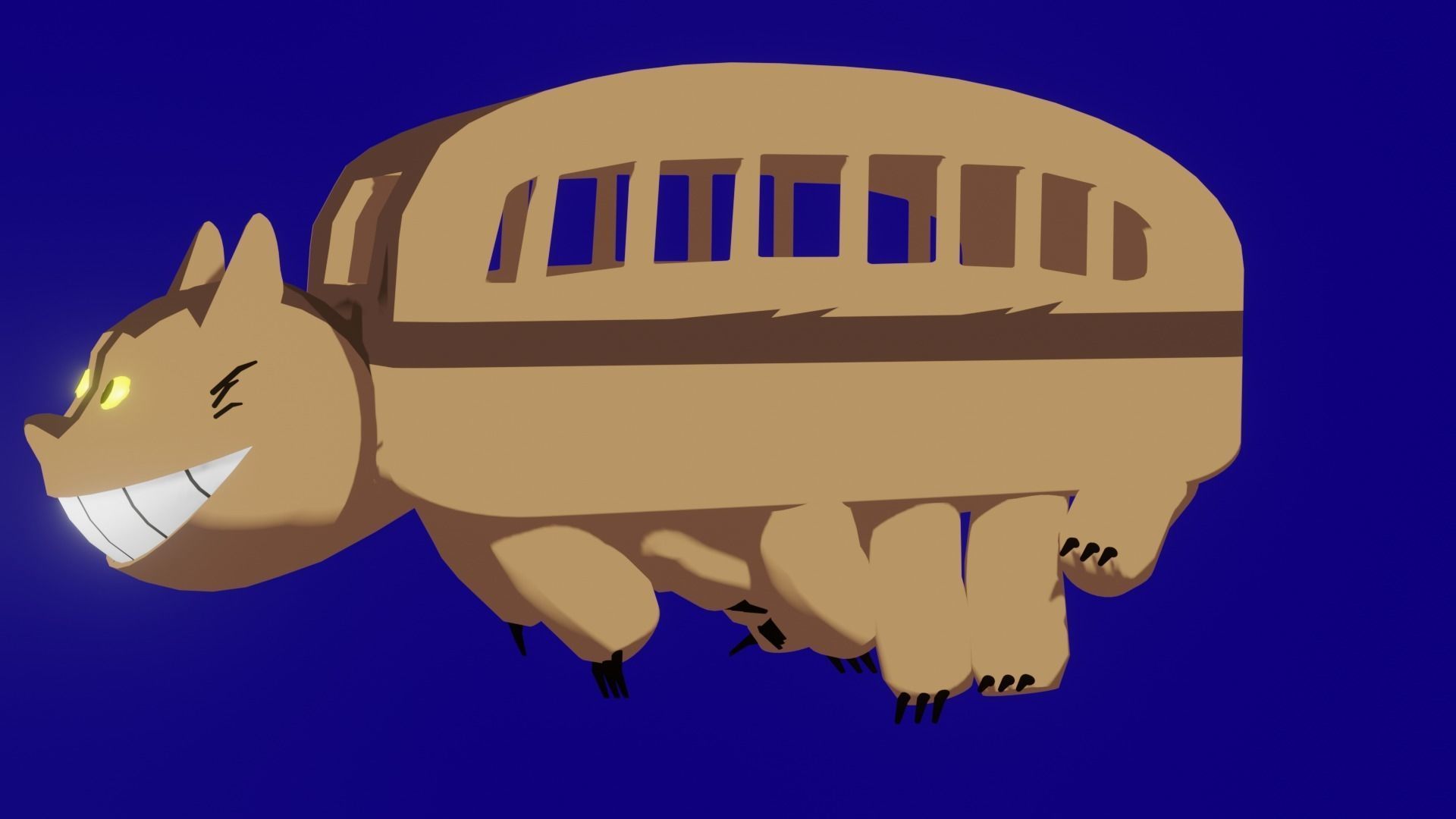 cat bus -  my neighbor totoro Low-poly 3D model_3