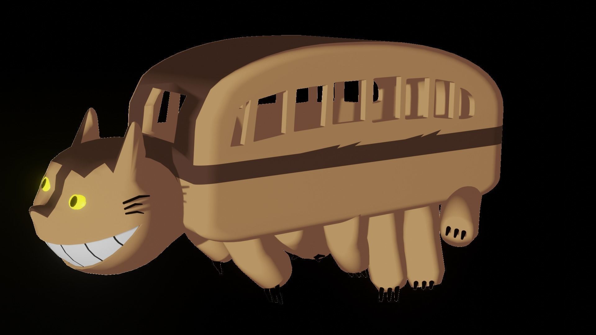 cat bus -  my neighbor totoro Low-poly 3D model_2